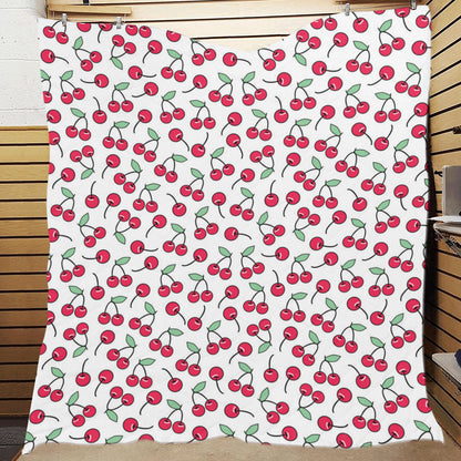 Cherry Pattern Print Design 03 Premium Quilt