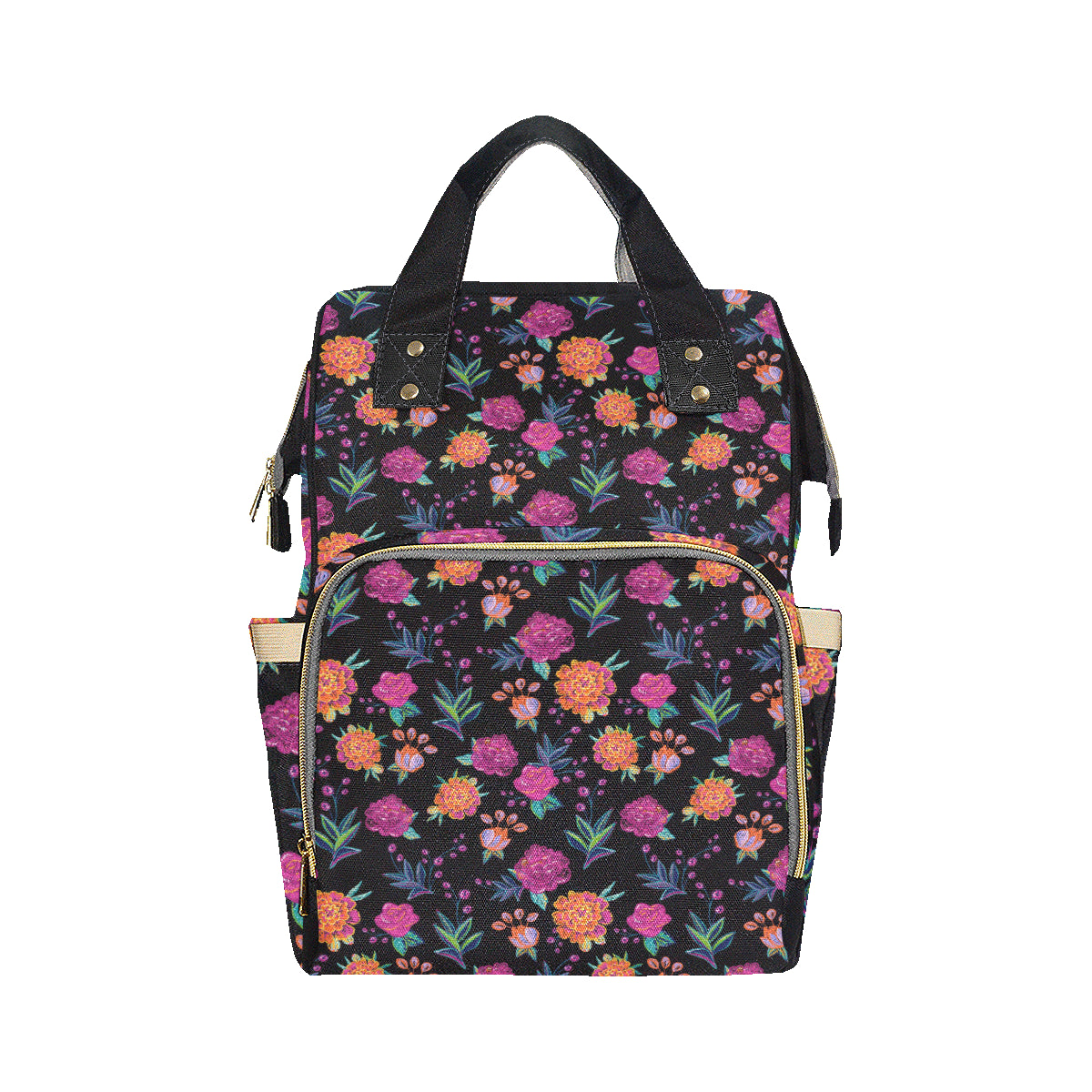 Marigold Pattern Print Design MR02 Diaper Bag Backpack