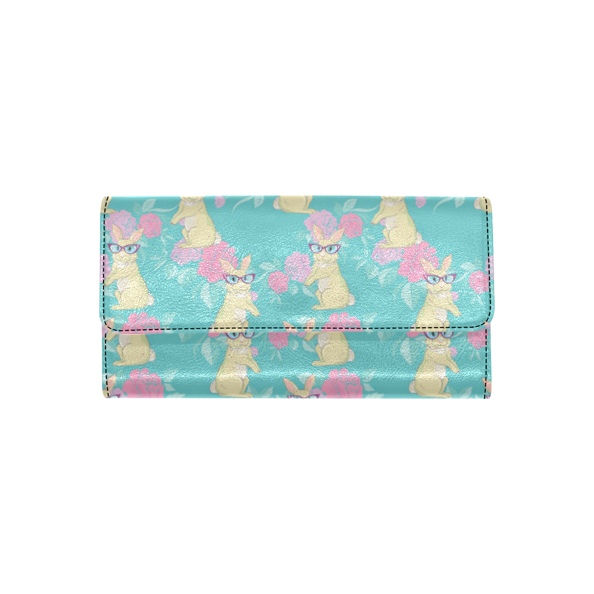 Rabbit Pattern Print Design RB05 Women's Trifold Wallet