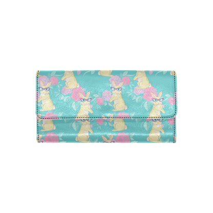 Rabbit Pattern Print Design RB05 Women's Trifold Wallet