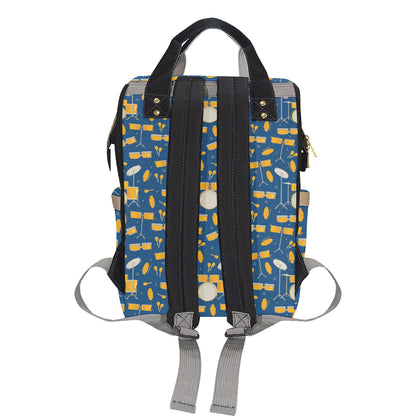 Drum Set Pattern Print Design 03 Diaper Bag Backpack