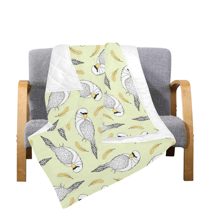 Parakeet Pattern Print Design A03 Premium Quilt