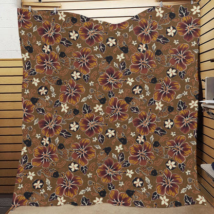 Hawaiian Themed Pattern Print Design H01 Premium Quilt