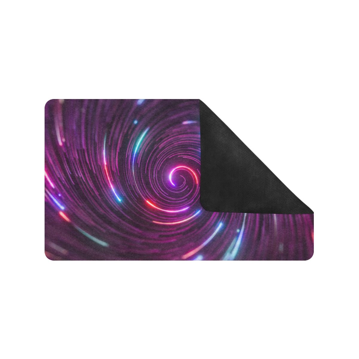 Vortex Twist Swirl Purple Neon Print Rubber Doormat