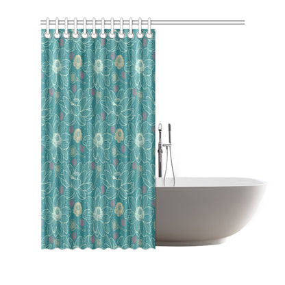 Lotus Pattern Print Design 01 Shower Curtain