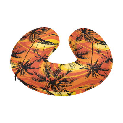 Palm Tree Pattern Print Design A02 U-Shaped Travel Neck Pillow