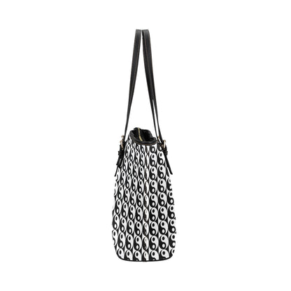 Yin Yang Classic Pattern Design Print Leather Tote Bag
