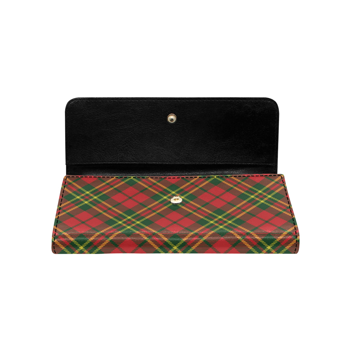 Plaid Holiday Pattern Print Design A01 Women's Trifold Wallet