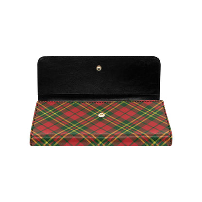Plaid Holiday Pattern Print Design A01 Women's Trifold Wallet