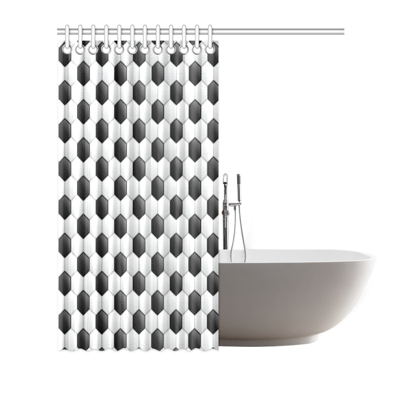 Soccer Ball Texture Print Pattern Shower Curtain