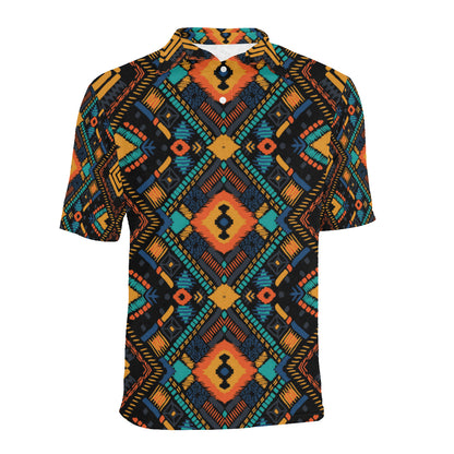 Kente Pattern Print Design 04 Men Polo Shirt