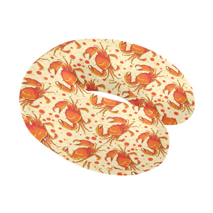 Crab Pattern Print Design 01 U-Shaped Travel Neck Pillow