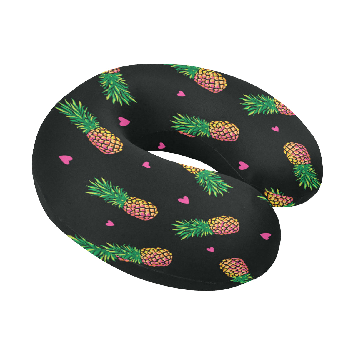 Neon Pineapple Pattern Print Design A04 U-Shaped Travel Neck Pillow