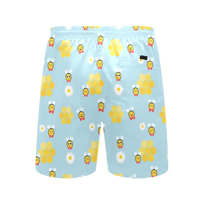 Bee Cute Print Design LKS304 Men's Swim Trunks Beach Shorts