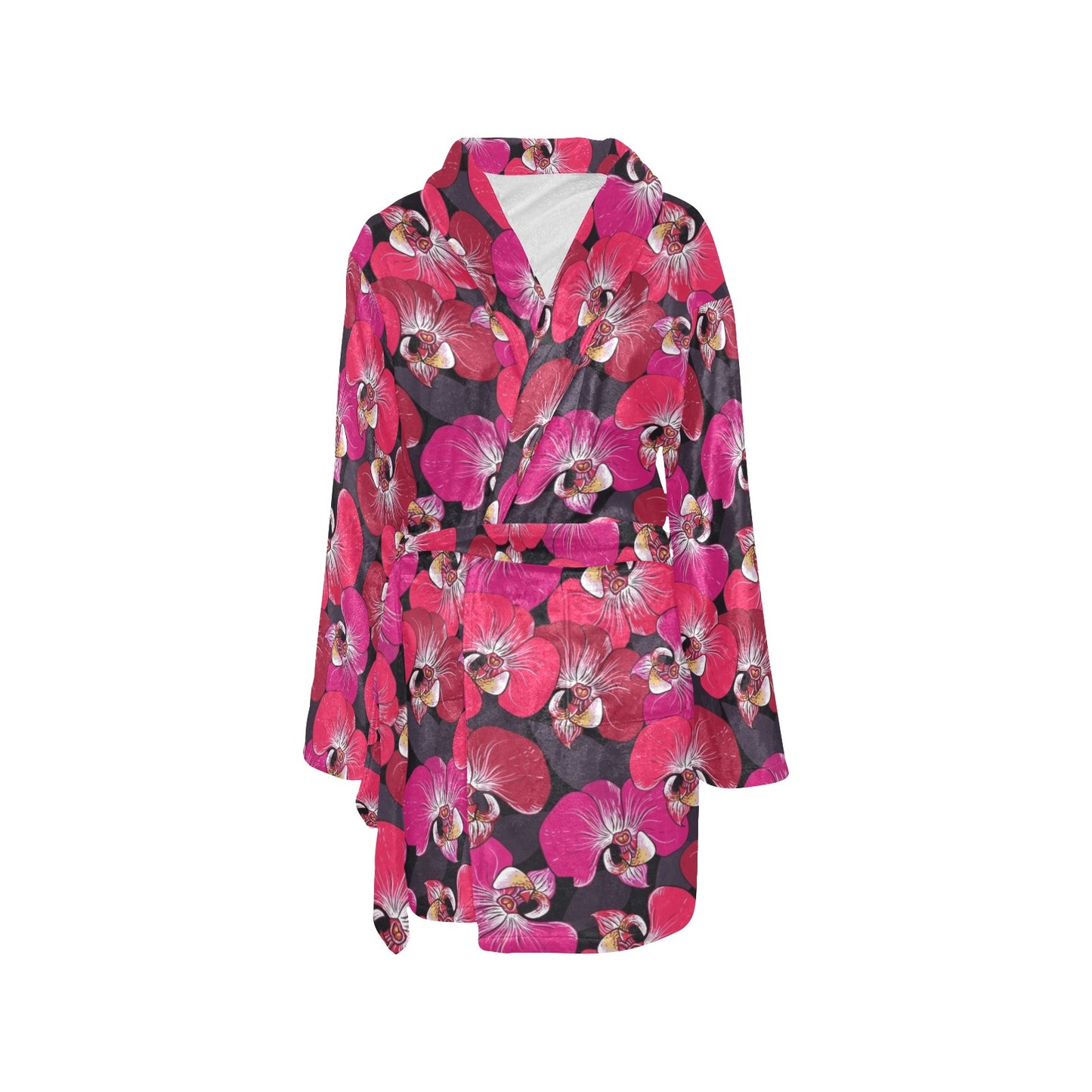 Orchid Red Pattern Print Design OR05 Women's Fleece Robe