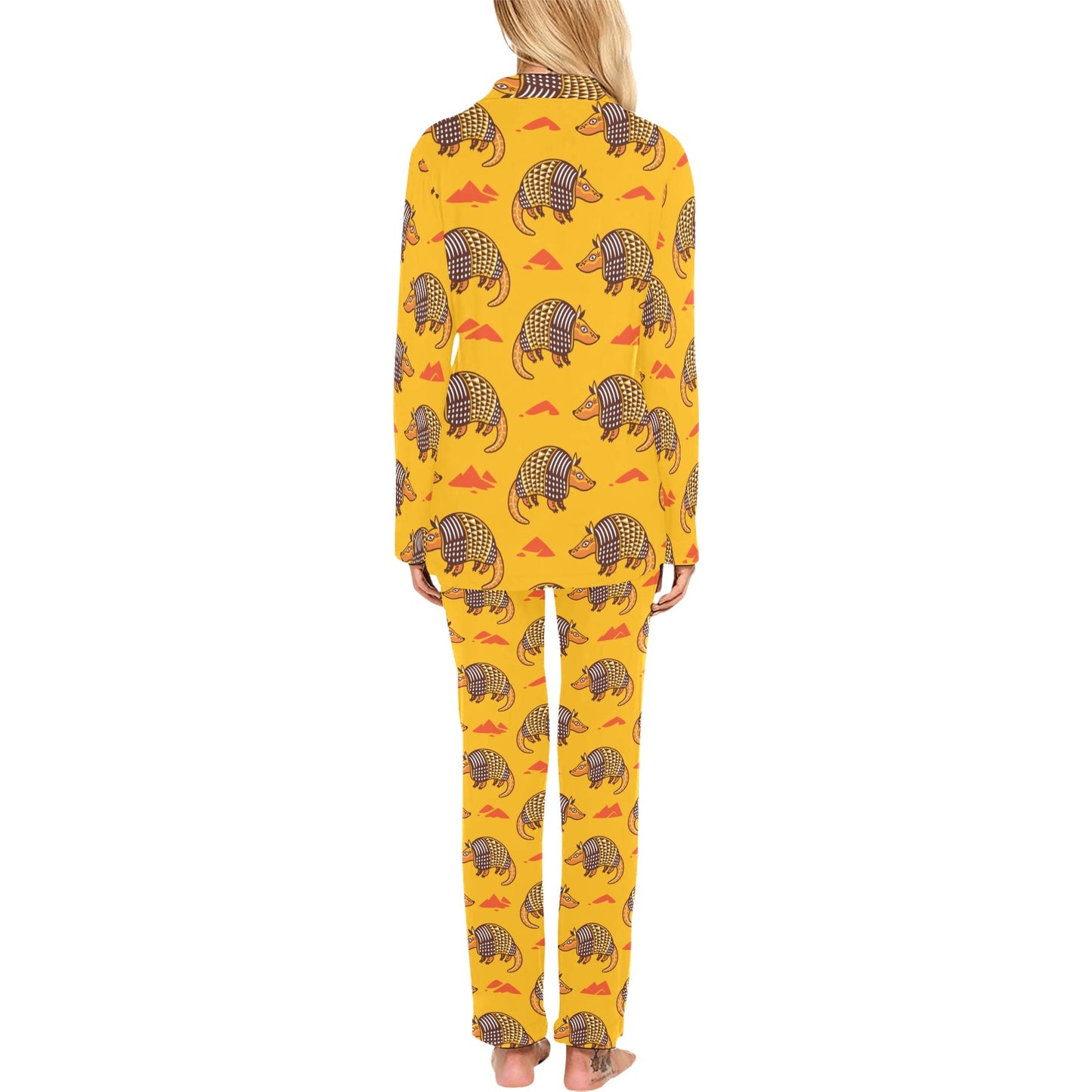 Armadillo Pattern Print Design 03 Women's Long Pajama Set