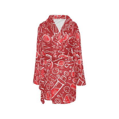Phlebotomist Pattern Print Design A02 Women's Fleece Robe
