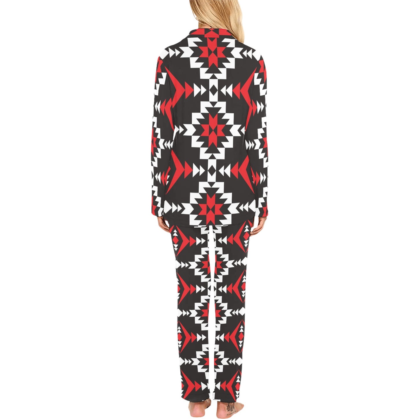 Navajo Pattern Print Design A02 Women's Long Pajama Set