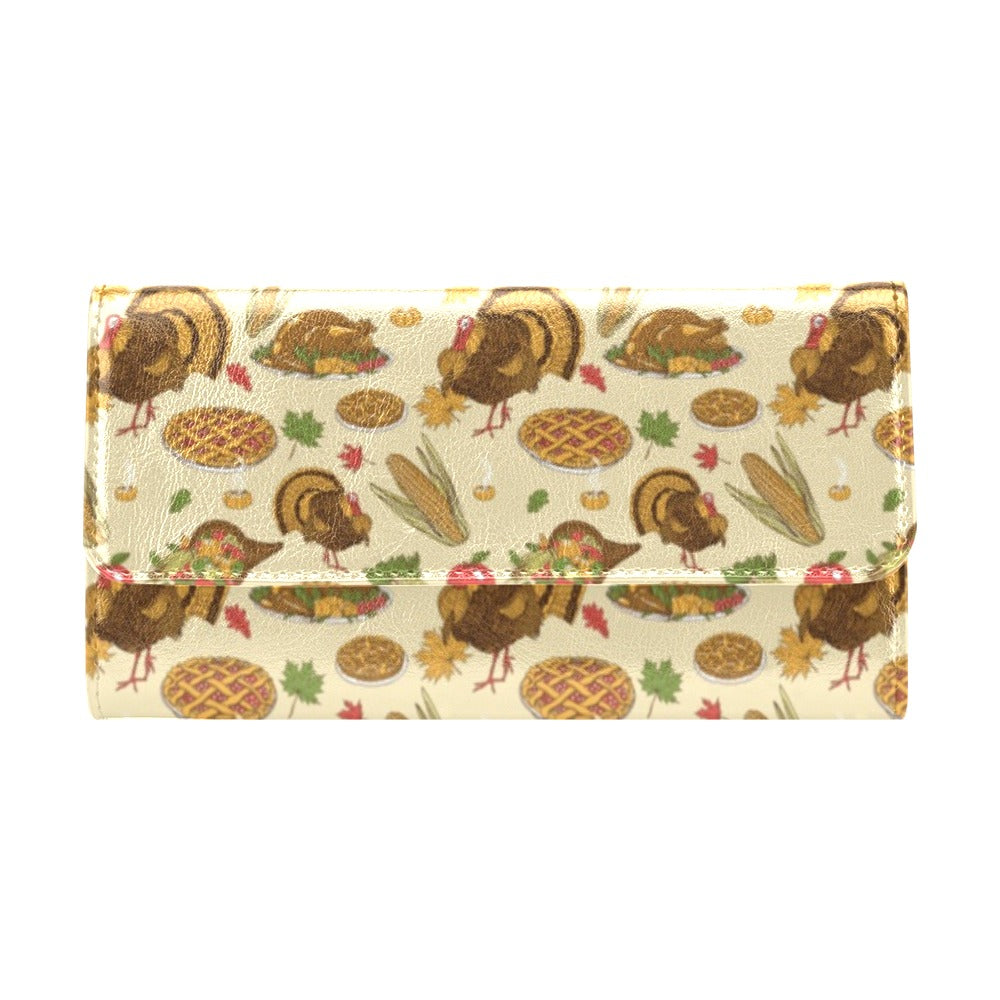 Thanksgiving Print Design LKS302 Women's Trifold Wallet