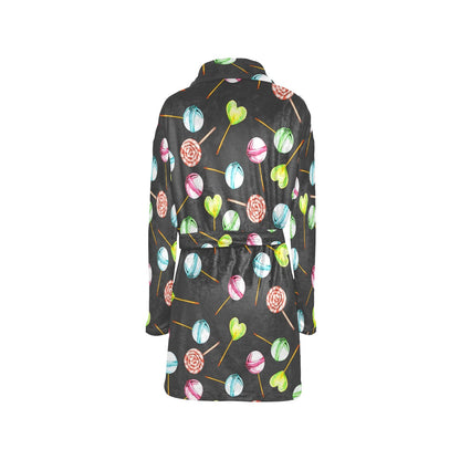 Lollipop Pattern Print Design LL02 Women's Fleece Robe