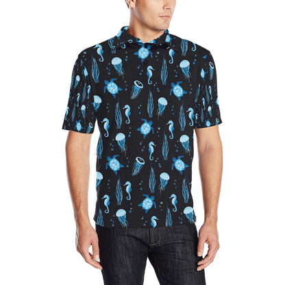 Sea Turtle Print Design LKS3013 Men Polo Shirt