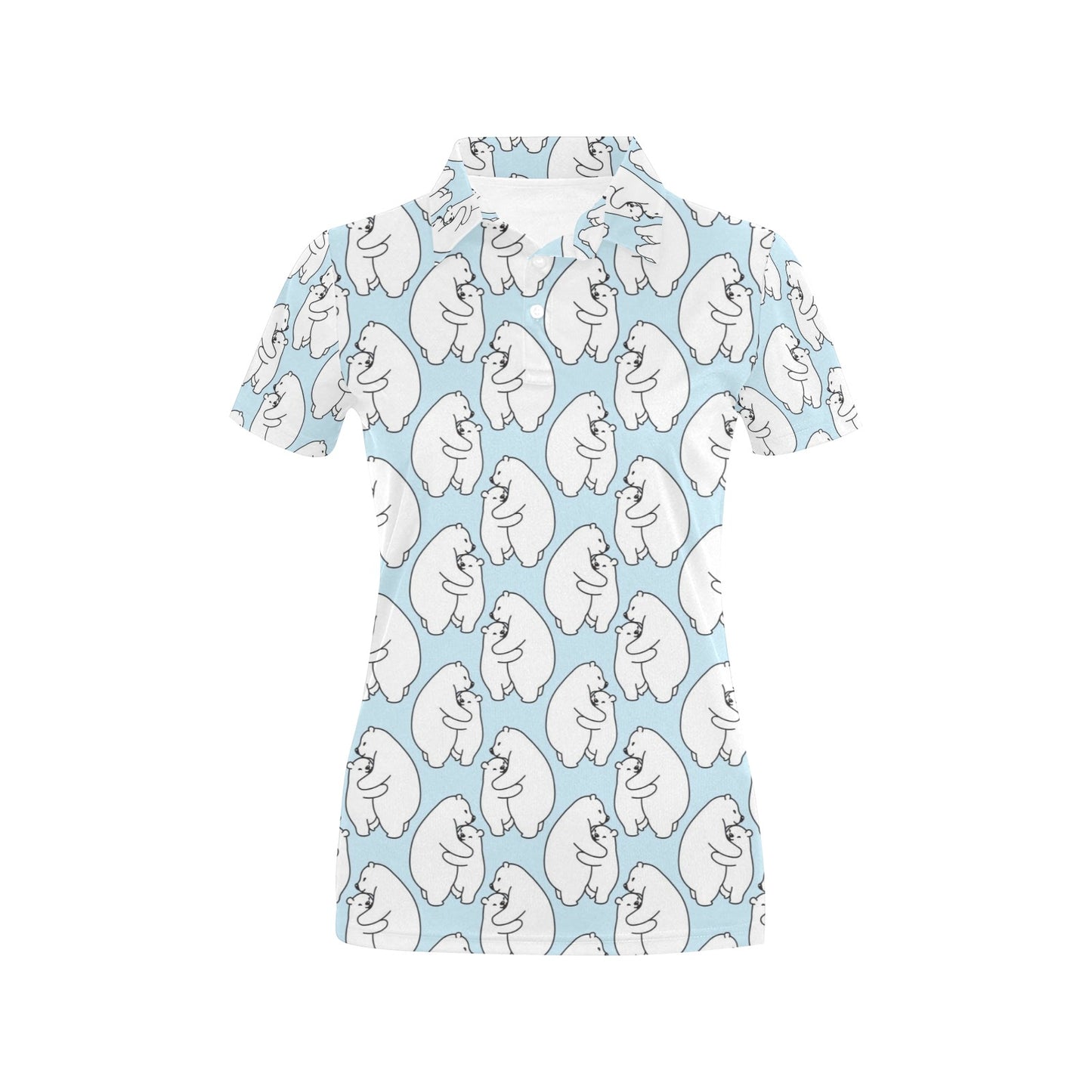 Polar Bear Pattern Print Design PB08 Women's Polo Shirt