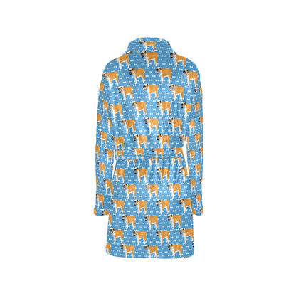 Bulldogs Pattern Print Design 06 Women's Fleece Robe
