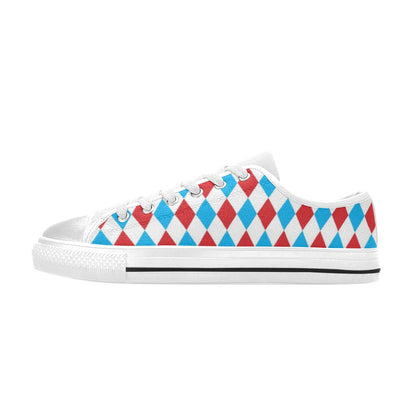 Harlequin Print Design LKS402 Women's White Low Top Shoes