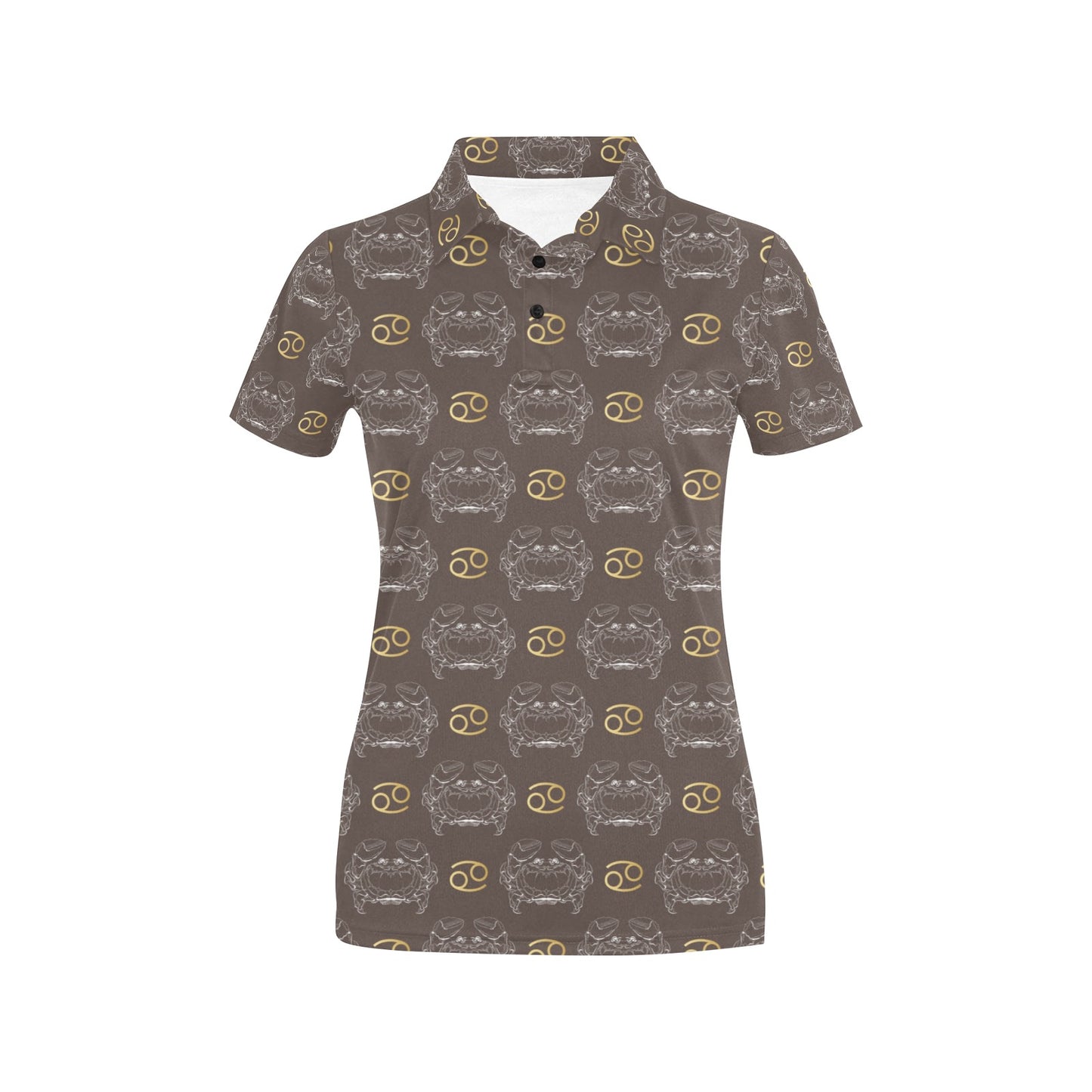 Cancer Zodiac Pattern Print Design 01 Women's Polo Shirt