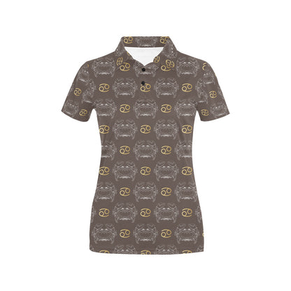 Cancer Zodiac Pattern Print Design 01 Women's Polo Shirt