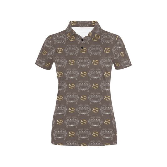 Cancer Zodiac Pattern Print Design 01 Women's Polo Shirt