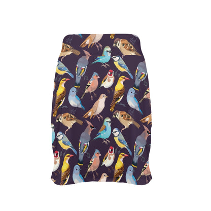 Bird Cute Print Pattern 17" Golf & Pickleball Skort with Pockets