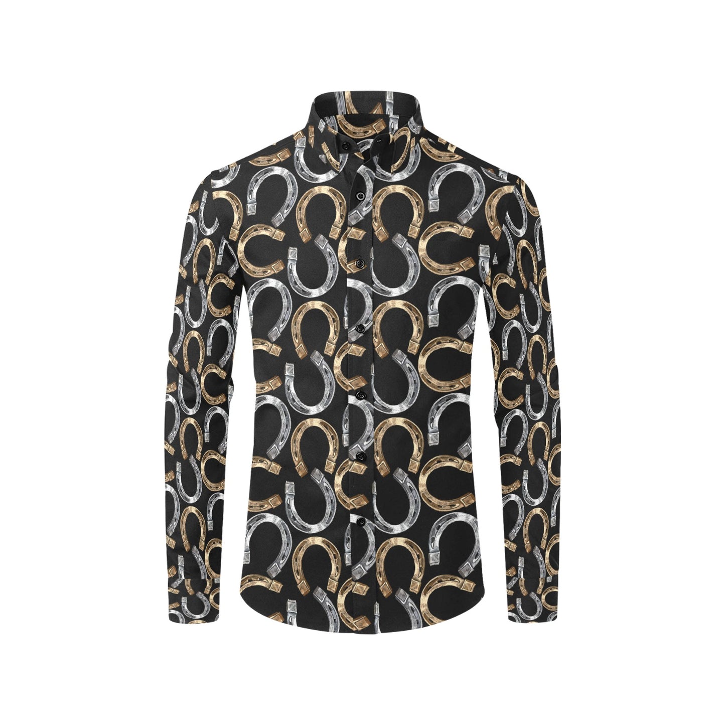 Horseshoe Print Design LKS305 Men's Long Sleeve Dress Shirt