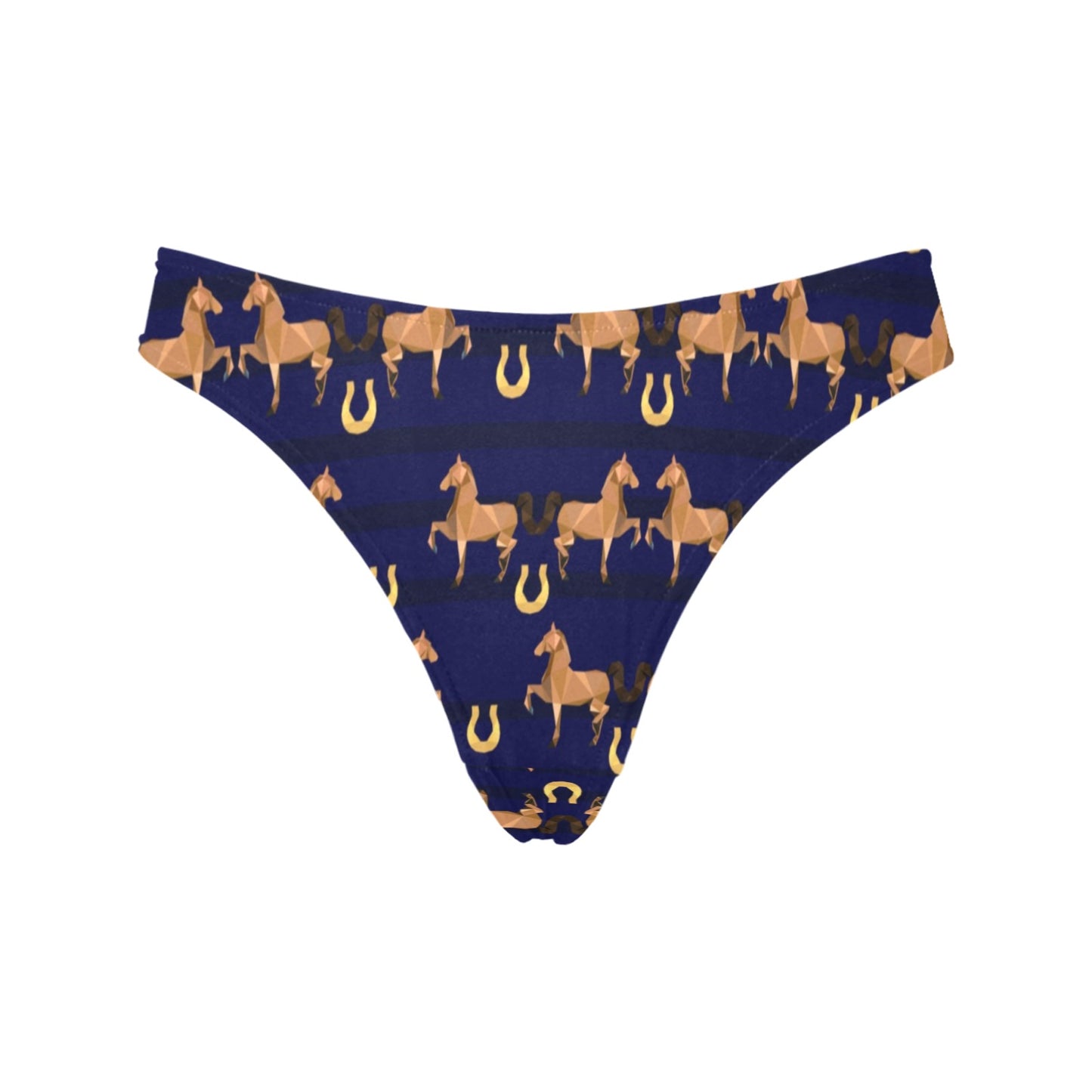 Horse Luxury Themed Pattern Print Women's Thongs