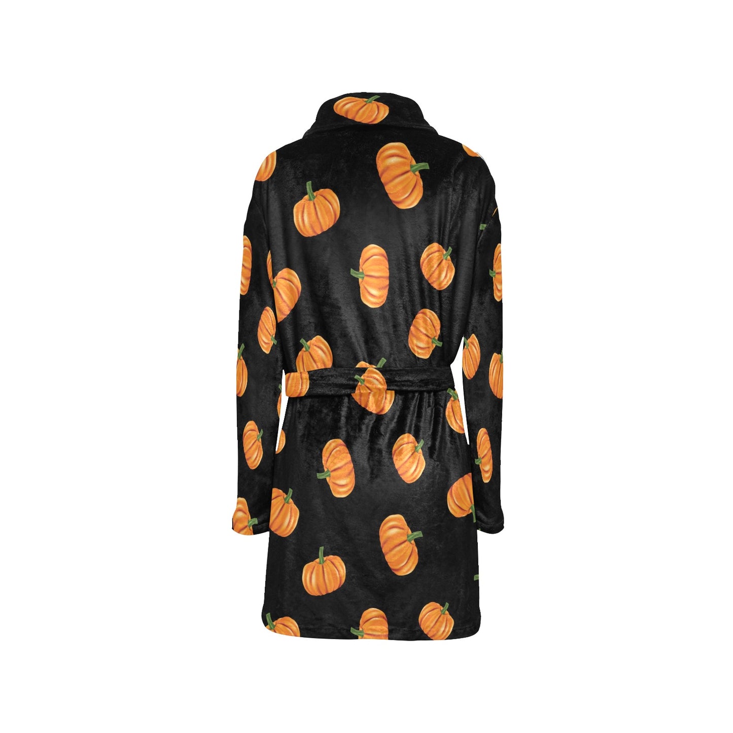 Pumpkin Pattern Print Design A05 Women's Fleece Robe