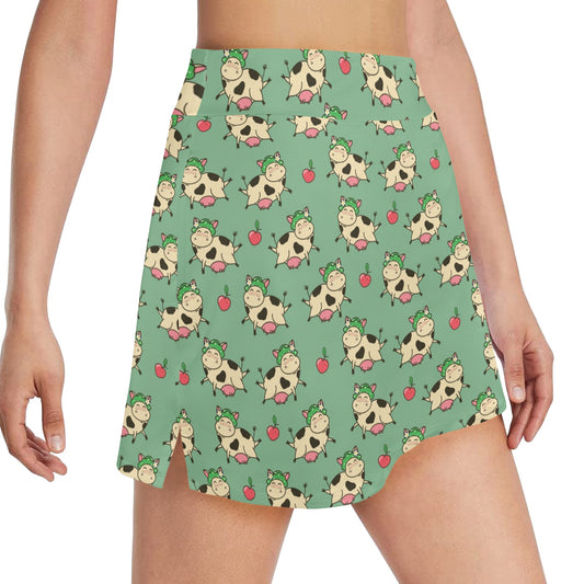 Cattle Print Design LKS402 17" Golf & Pickleball Skort with Pockets