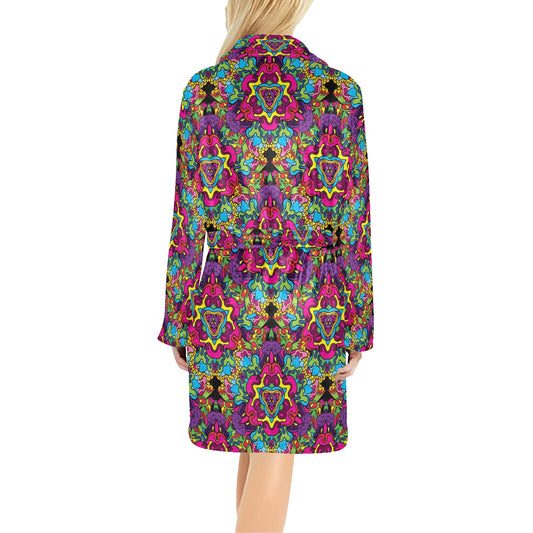 Trippy Print Design LKS303 Women's Fleece Robe