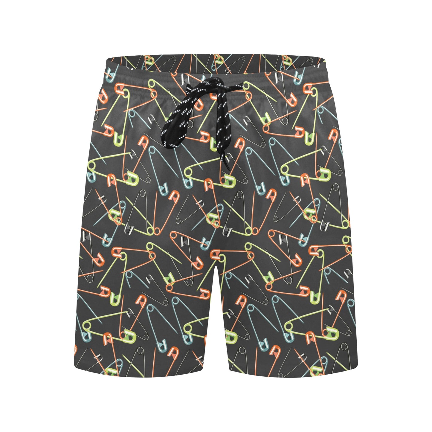 Safety Pin Print Design LKS301 Men's Swim Trunks Beach Shorts