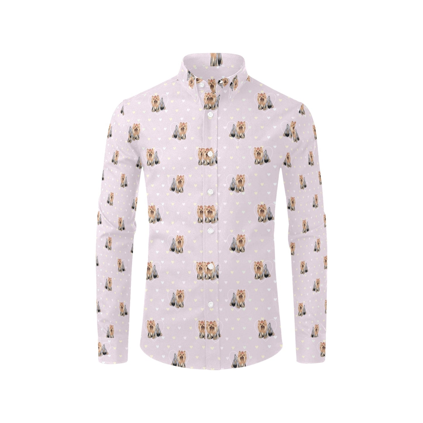 Yorkshire Terriers Print Design LKS302 Men's Long Sleeve Dress Shirt