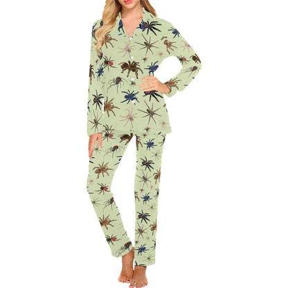 Tarantula Pattern Print Design 02 Women's Long Pajama Set
