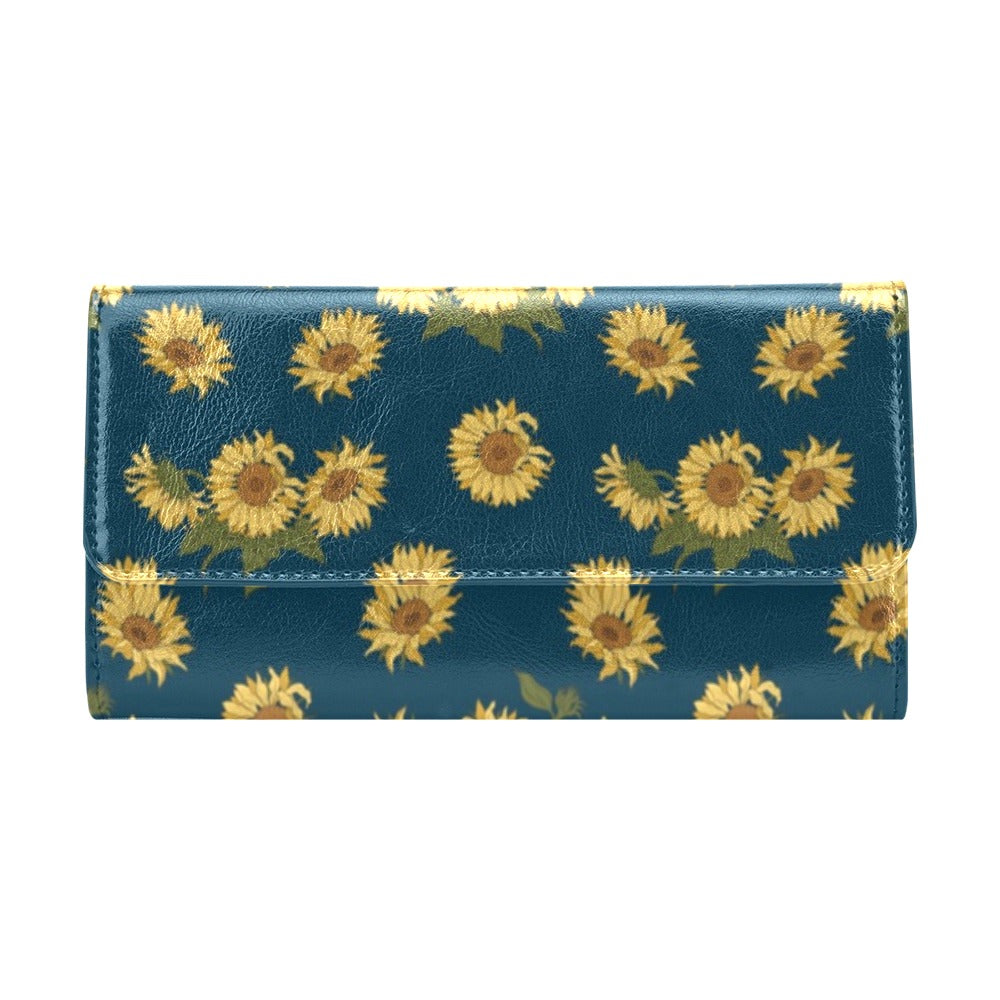 Sunflower Print Design LKS305 Women's Trifold Wallet