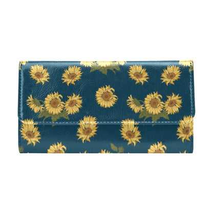 Sunflower Print Design LKS305 Women's Trifold Wallet
