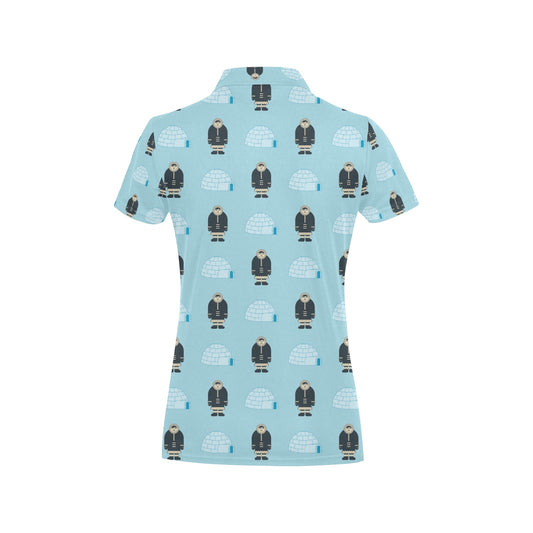 Eskimo Pattern Print Design 03 Women's Polo Shirt