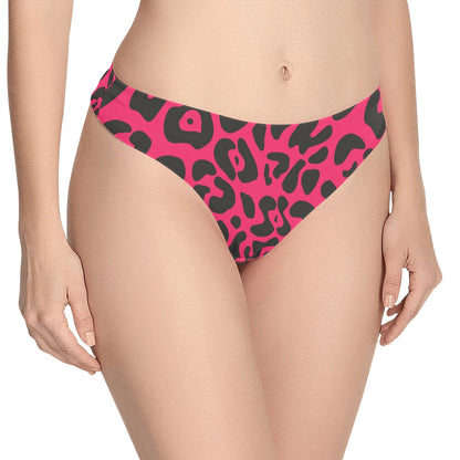 Cheetah Pink Print Pattern Women's Thongs
