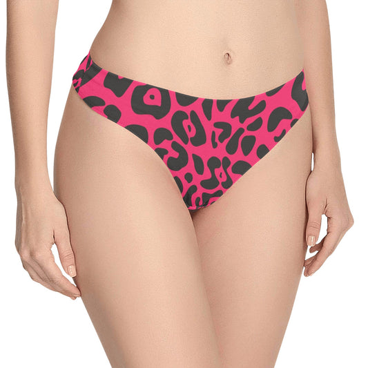 Cheetah Pink Print Pattern Women's Thongs