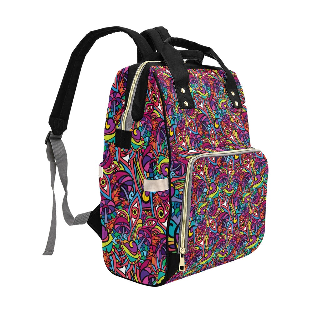 Trippy Print Design LKS302 Diaper Bag Backpack