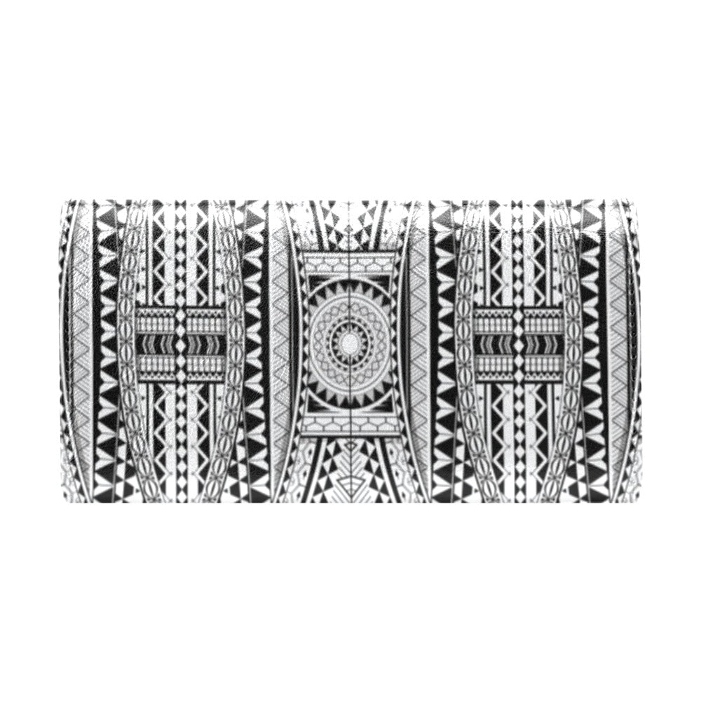 Polynesian Tattoo Design Women's Trifold Wallet