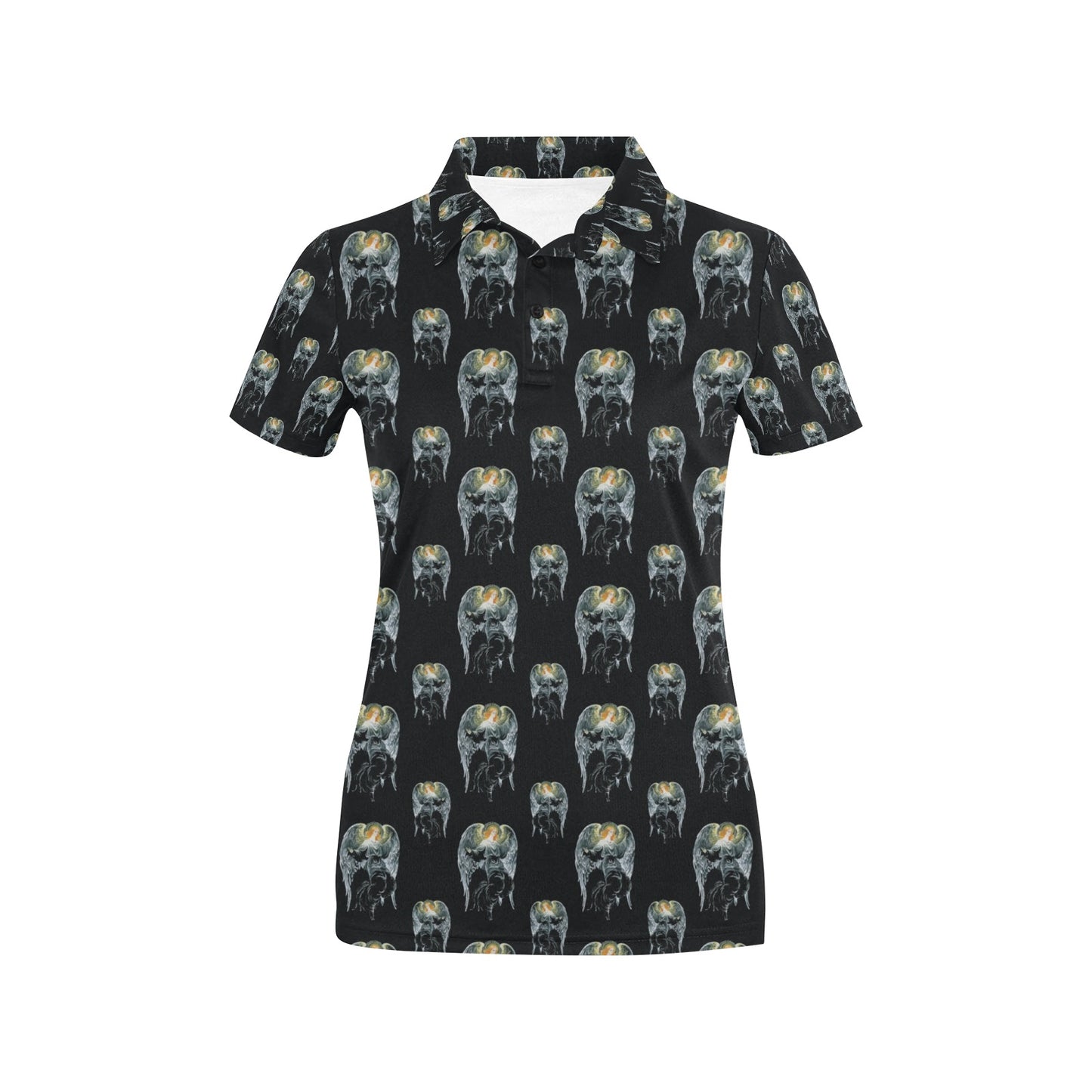 Angel with Wings Cute Design Print Women's Polo Shirt