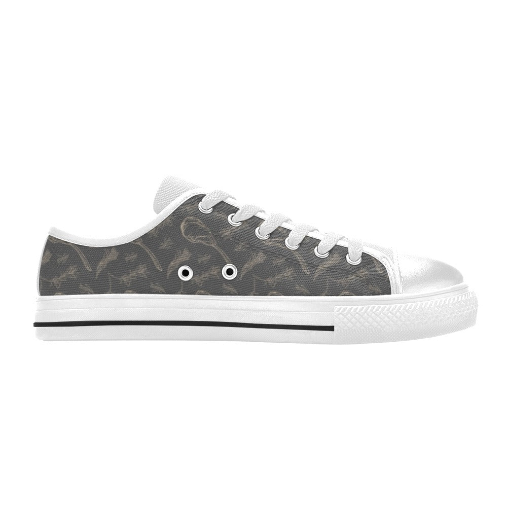 Steak Print Design LKS302 Women's White Low Top Shoes