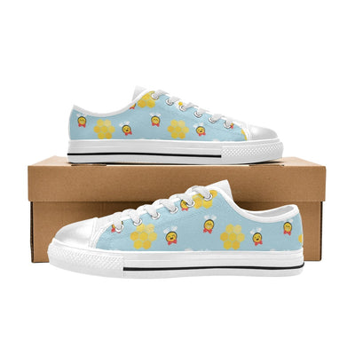 Bee Cute Print Design LKS304 Women's White Low Top Shoes